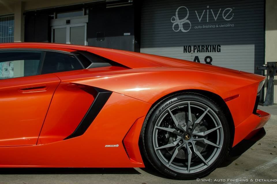 Vive Detailing of Houston Texas Aventador Cement removal